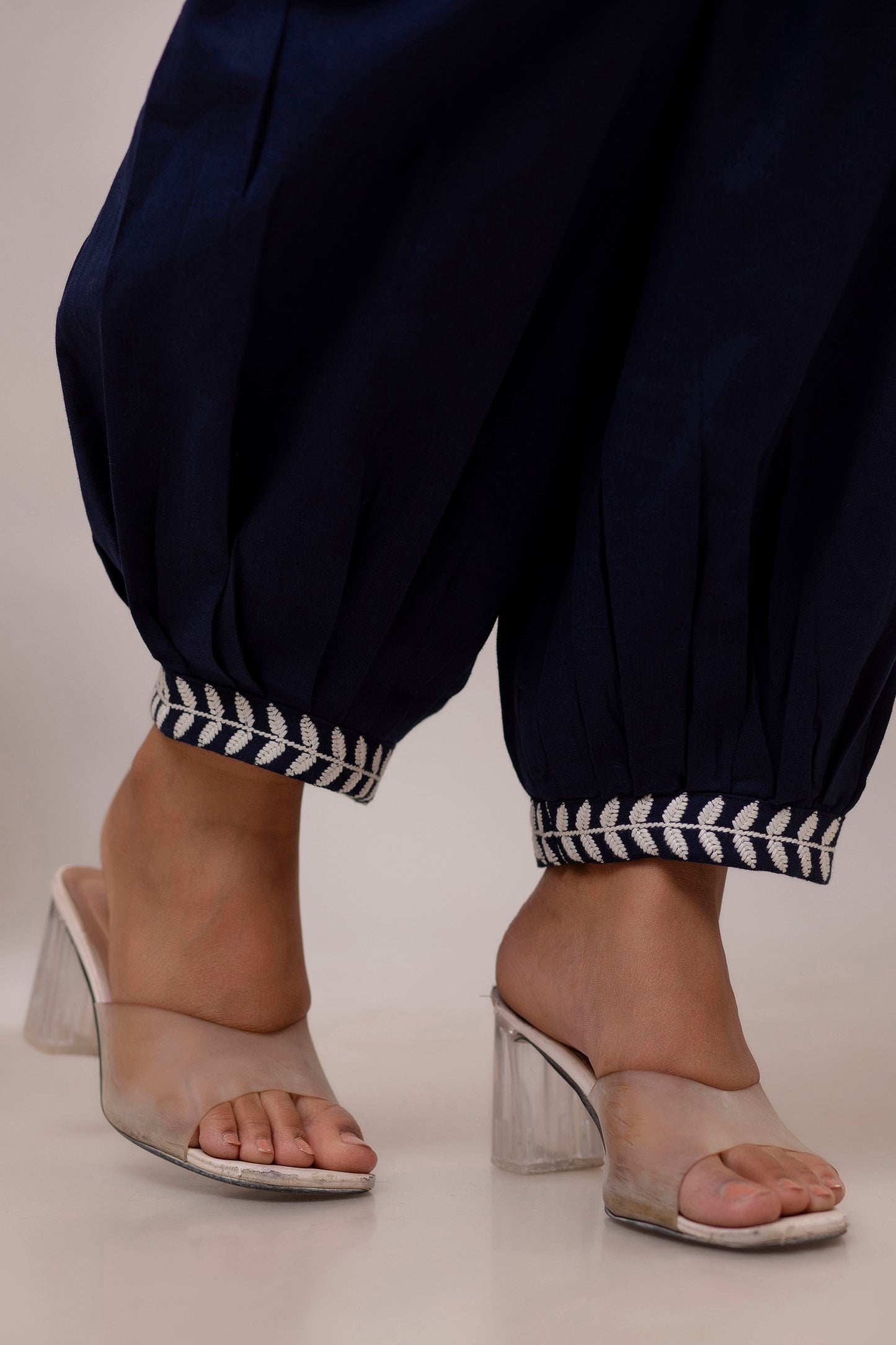 Cotton Flex Navy Blue Afghani co-ord set