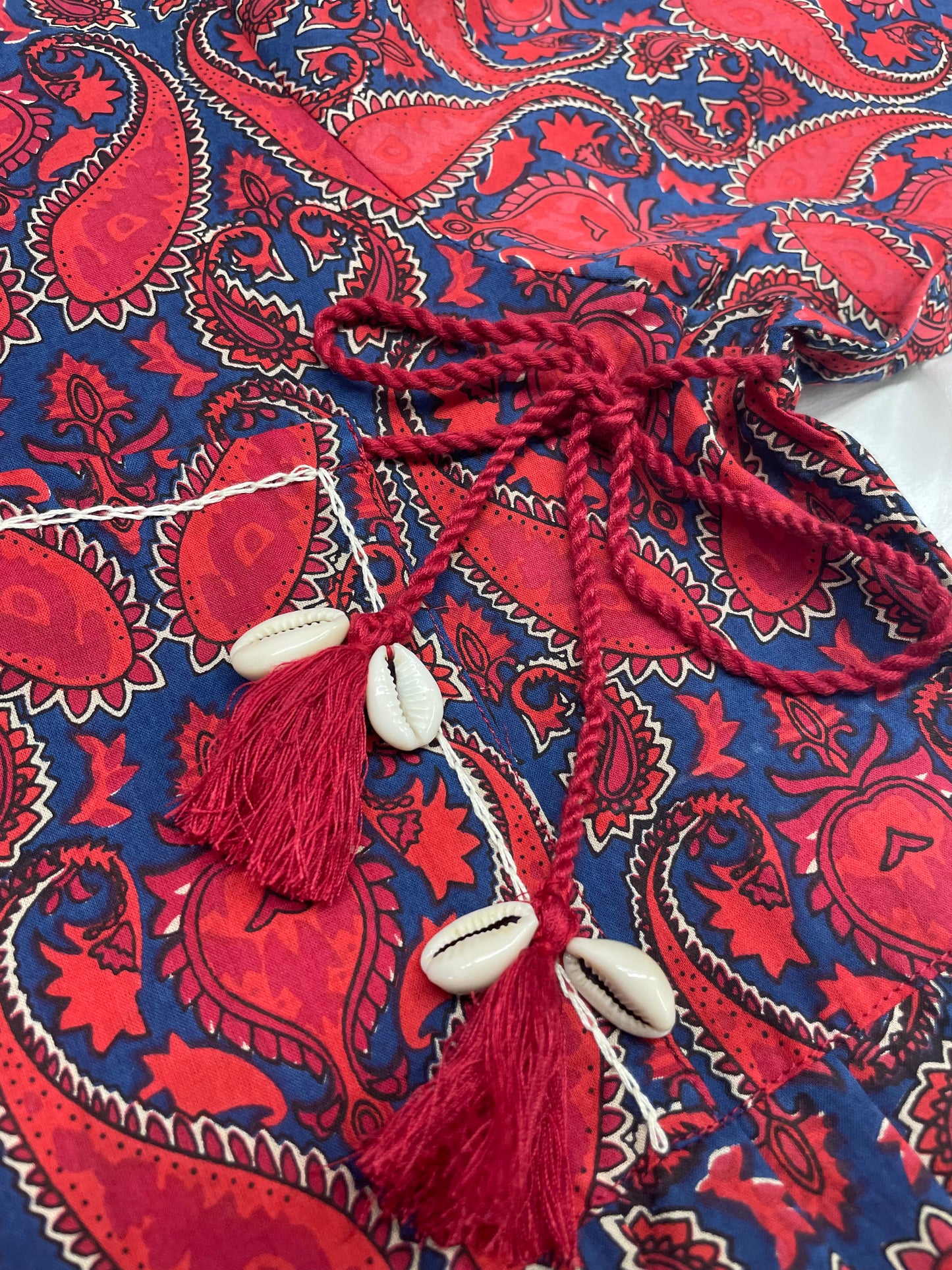 Red Paisely Angrakha Peplum Short Top