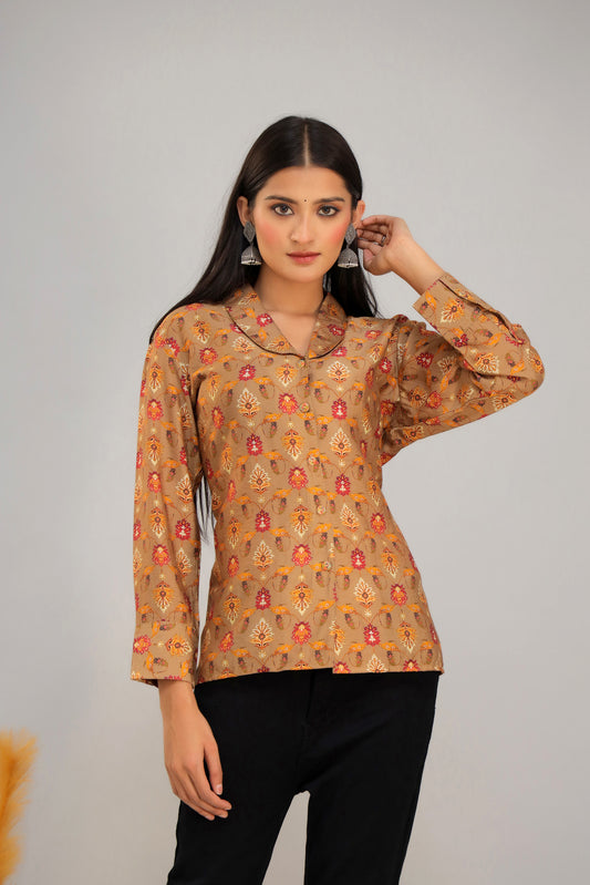 Yellow Muslin Silk Shirt