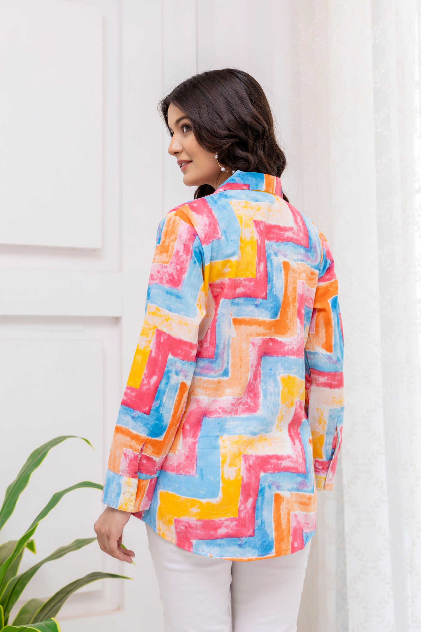 Multi-Colour Abstract Print Shirt