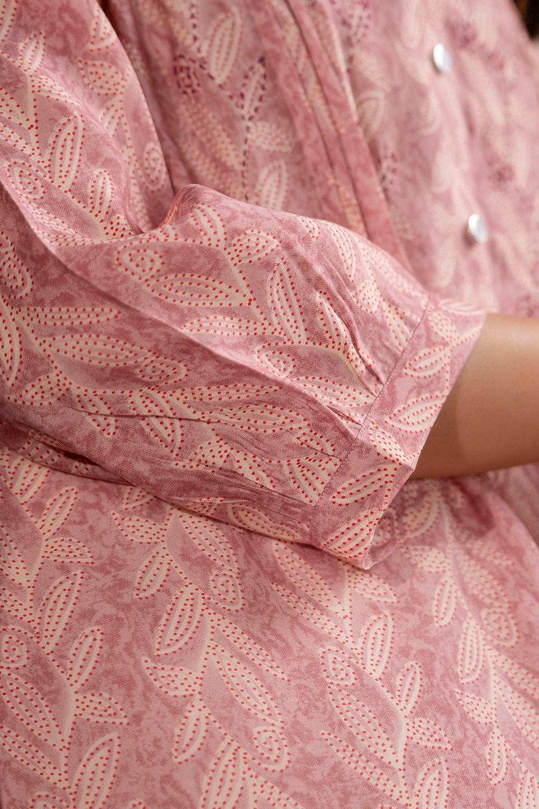 Rose Pink Pintucks Muslin Tunic Top