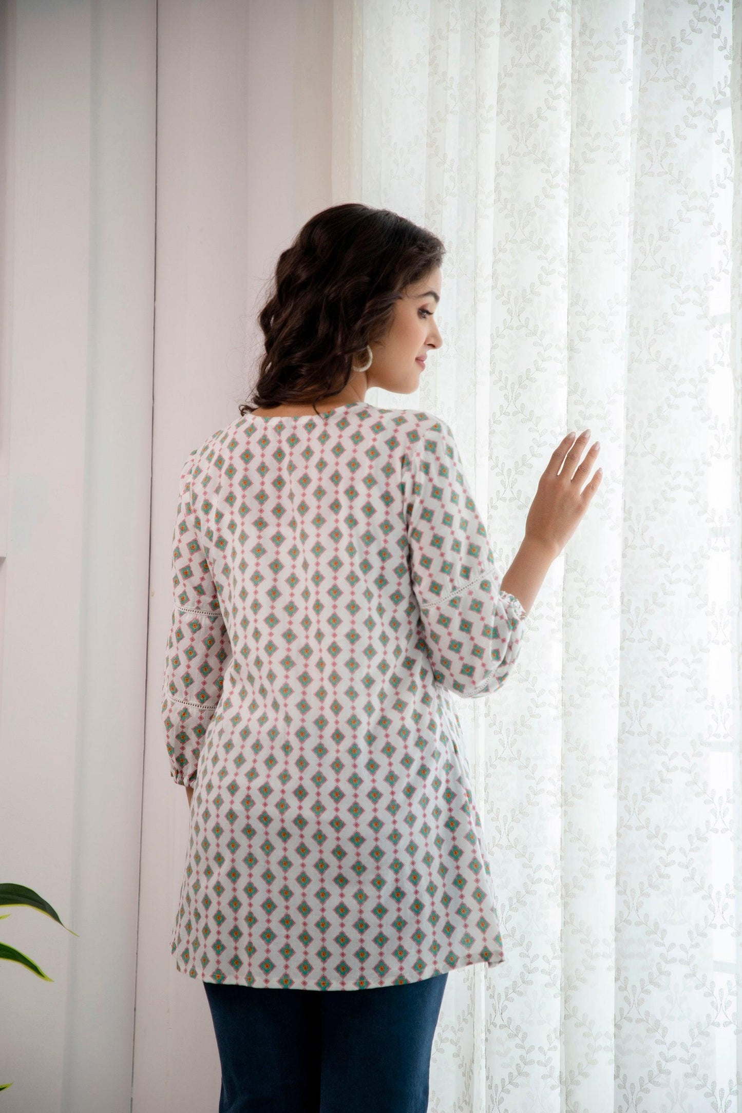 Green Printed Cotton Tunic