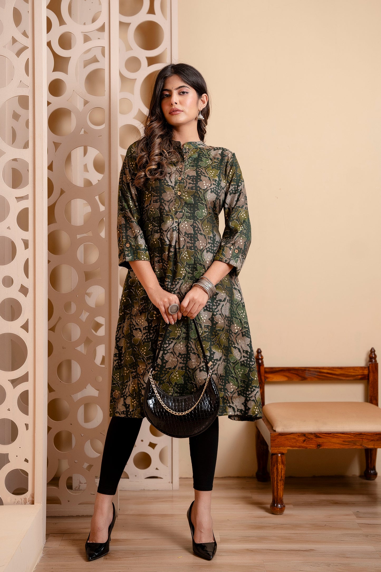 Flowy Green Short Kurti