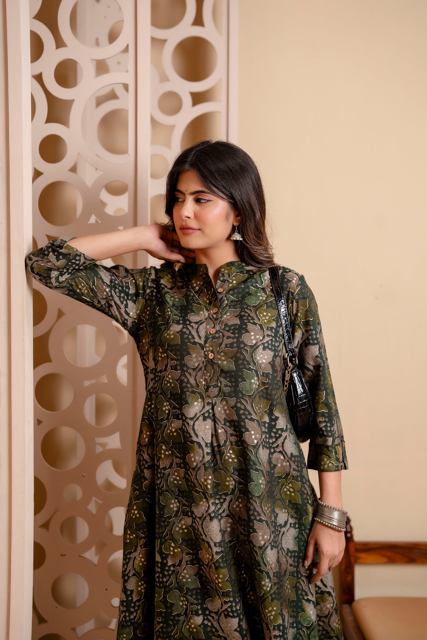 Flowy Green Short Kurti