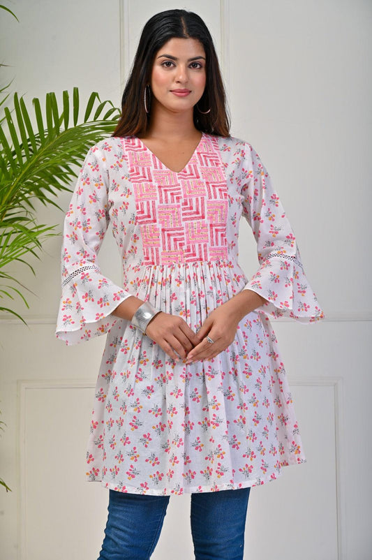 Pink Printed Cotton Tunic